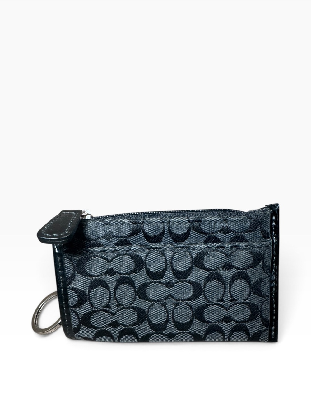 Vintage Coach Zip Card Case with Keyring